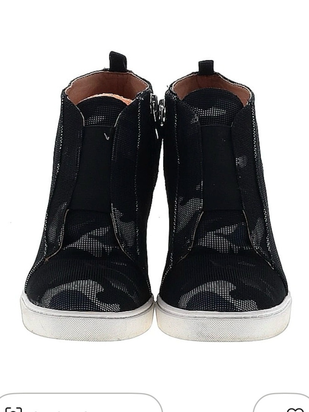 Paolo Black & Gray Camouflage Wedge Sneaker Bootie - Picture 2 of 2